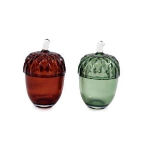 Βελανίδι γυάλινο 2χρώματα 7x11cm 014.OR8281