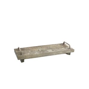 Δίσκος ξύλινος γκρι με λαβές 50Χ14Χ4 012.861933127