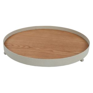 Δίσκος μεταλ.εκρού με ξύλο Φ40x5cm 013.829072