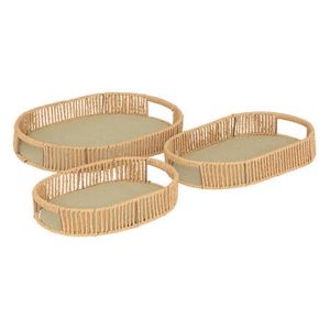 Δίσκοι σετ 3/τεχνητή Raffia 39 x 28 x 5