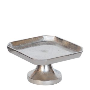 Δίσκος σερβ.μεταλ.ασημί με πόδι 19