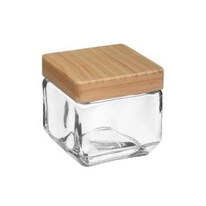 Δοχείο γυαλ.με ξύλ.καπάκι 0