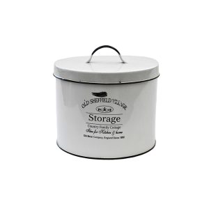 Δοχείο με καπάκι μεταλ.λευκό 17.5Χ21.5 00.03.3904