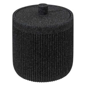 Δοχείο polyresin μαύρο με καπάκι Φ9