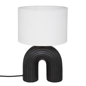 Φωτιστικό επιτραπέζιο κεραμικό μαύρο Φ27Η40