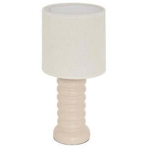 Φωτιστικό επιτραπέζιο κρεμ stoneware Φ15Η33