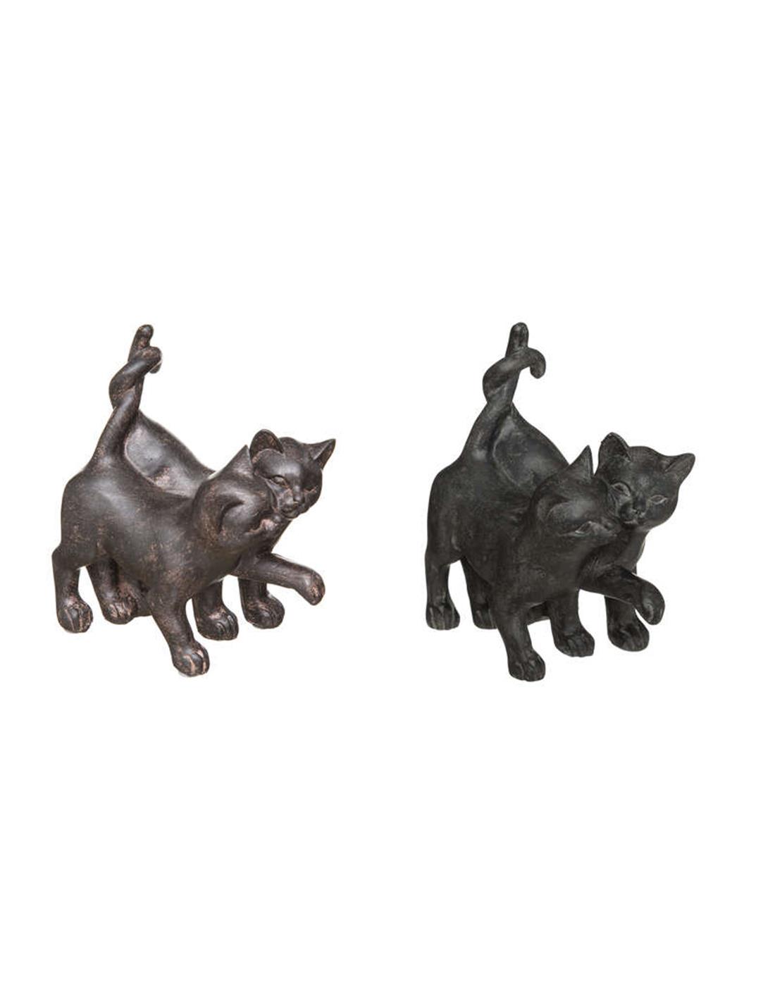 Γάτες διακοσμητικές polyester/2χρωμ. 14 x 8 x 15 cm 07.182310