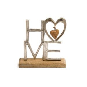 HOME αλουμίνιο/mango βάση 24x21x5cm 014.OR6179