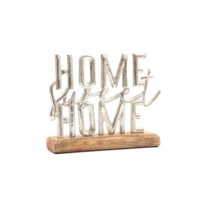 HOME SWEET HOME αλουμίνιο/mango βάση 33Χ29Χ5CM 014.OR6184
