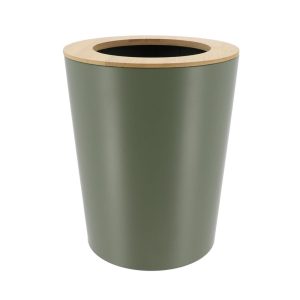 Κάδος αποριμμάτων μεταλ./καπάκι bamboo 5lt χακί 06.6550143
