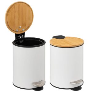 Κάδος απορ.λευκός  με καπάκι ξύλινο 3Lt 07.174572G