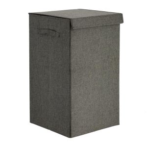 Καλάθι απλύτων με καπάκι  υφασμ.γκρι  35X35X60 06.8718180