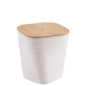 Καλάθι απορ.PP λευκό με καπάκι bamboo 06.655410002
