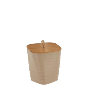 Καλάθι απορ.PP μπεζ  με καπάκι bamboo 06.655416103