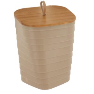 Καλάθι απορ.PP μπεζ  με καπάκι bamboo 06.655416101
