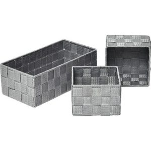 Καλάθι αποθήκευσης Polyester γκρι set3τμχ 06.84124180