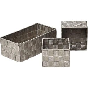 Καλάθι αποθήκευσης Polyester καφέ αν.set3τμχ 06.84124165