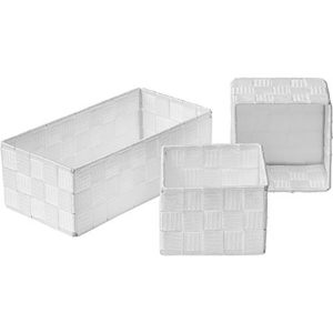 Καλάθι αποθήκευσης Polyester λευκό set3τεμ. 06.84124100