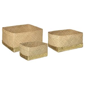 Καλάθι Bamboo με χρυσό τελειώμα σ/3(28Χ21Χ14+37Χ25Χ18+40Χ31Χ20) 07.178796