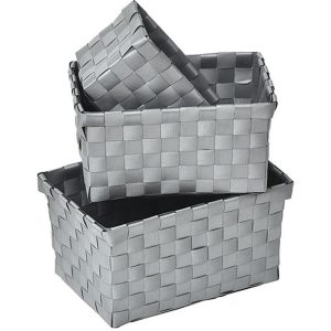Καλάθι οργάνωσης PP γκρι set 19X13X9