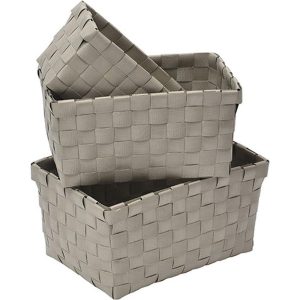 Καλάθι οργάνωσης PP μπεζ set 19X13X9
