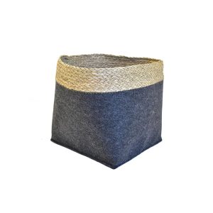 Καλάθι τσόχα γκρι με σχοινί 24Χ24Χ24 00.06.67175