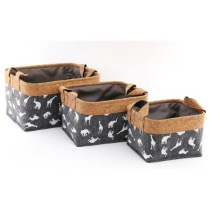 Καλάθια σετ3 "JUNGLE ANIMALS 34X26X20/29X23X18/24X20X16CM 014.BB0344