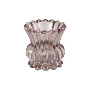 Κηροπήγιο γυαλ.αν.καφέ 8