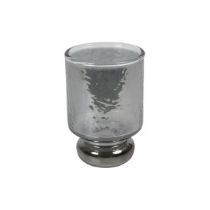 Κηροπήγιο γυαλ.γκρι με πόδι Φ7Η11cm 013.802680