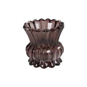 Κηροπήγιο γυαλ.καφέ 8