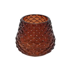 Κηροπήγιο γυαλ.κουκουνάρα καφέ  7