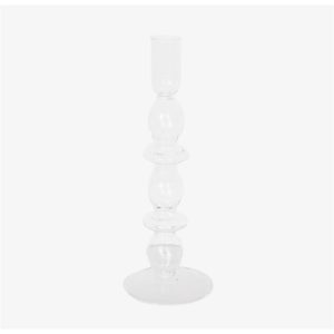 Κηροπήγιο γυάλ. Μονόκερο διάφανο Φ9Η25cm 00.03.32560