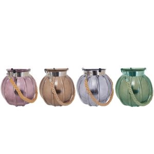 Κηροπήγιο γυαλ.μπουλ με σχοινί 4χρ.30εκ 00.06.6207