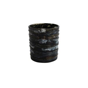 Κηροπήγιο γυαλ.Pietro ανθρακί 7Χ8 013.789290