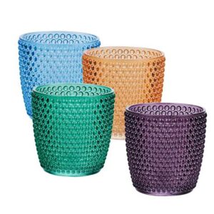 Κηροπήγιο γυάλινο 4χρώματα Φ7