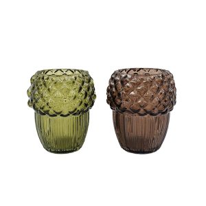 Κηροπήγιο γυάλινο Βελανίδι 8x9cm 014.CH6560