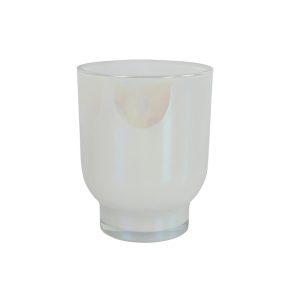 Κηροπήγιο γυάλινο λευκό Φ10Η12