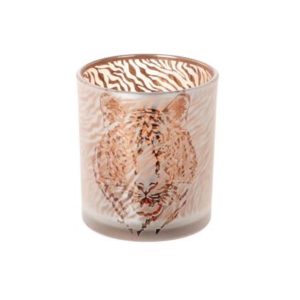 Κηροπήγιο γυάλινο Tiger print 7x7cm 012.312207009