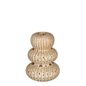 Κηροπήγιο κεραμικό μπεζ-καφε Φ11Η15