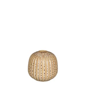 Κηροπήγιο κεραμικό μπεζ-καφε Φ9