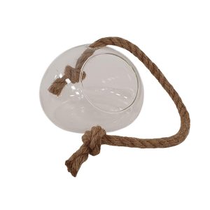 Κηροπήγιο κρεμ.με σχοινί σχ.μπάλα 16Χ12εκ. 00.03.32028