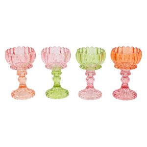 Κηροπήγιο λουλούδι με πόδι multicolor/4χρώματα Φ9