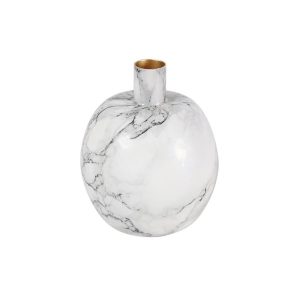 Κηροπήγιο μεταλ.marble λευκό 11Χ13 013.793388