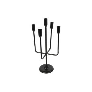 Κηροπήγιο μεταλ.μαύρο 5θέσεων Φ16 Η40cm 013.813603