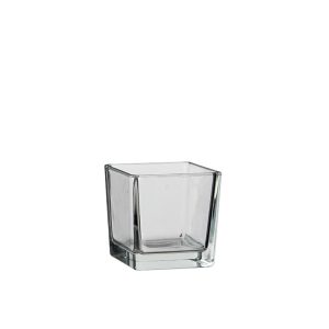 Κηροπήγιο γυάλ διάφανο τετράγωνο 10Χ10 Η10CM 02.1013003