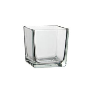 Κηροπήγιο γυάλ διάφανο τετράγωνο 14Χ14 Η14CM 02.1013005