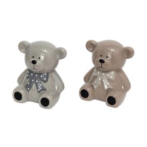Κουμπαράς κεραμ.αρκουδάκι 2χρώμ.16x14cm 014.GI5836A