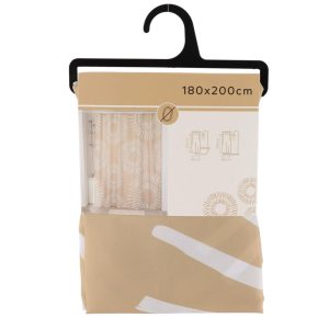 Κουρτίνα μπάνιου polyester ETHNIK SPIRALS εκρού 180Χ200 06.1200785