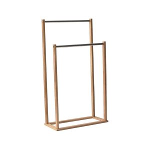 Κρεμάστρα διπλή για πετσέτες bamboo με μπάρες ανοξ. 43.3Χ20Χ82 06.96143195