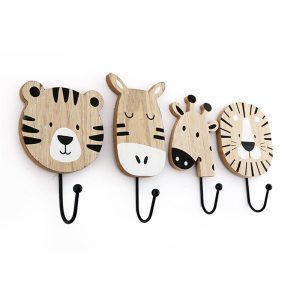 Κρεμάστρα μονή ξύλινη "JUNGLE ANIMAL" 19x8